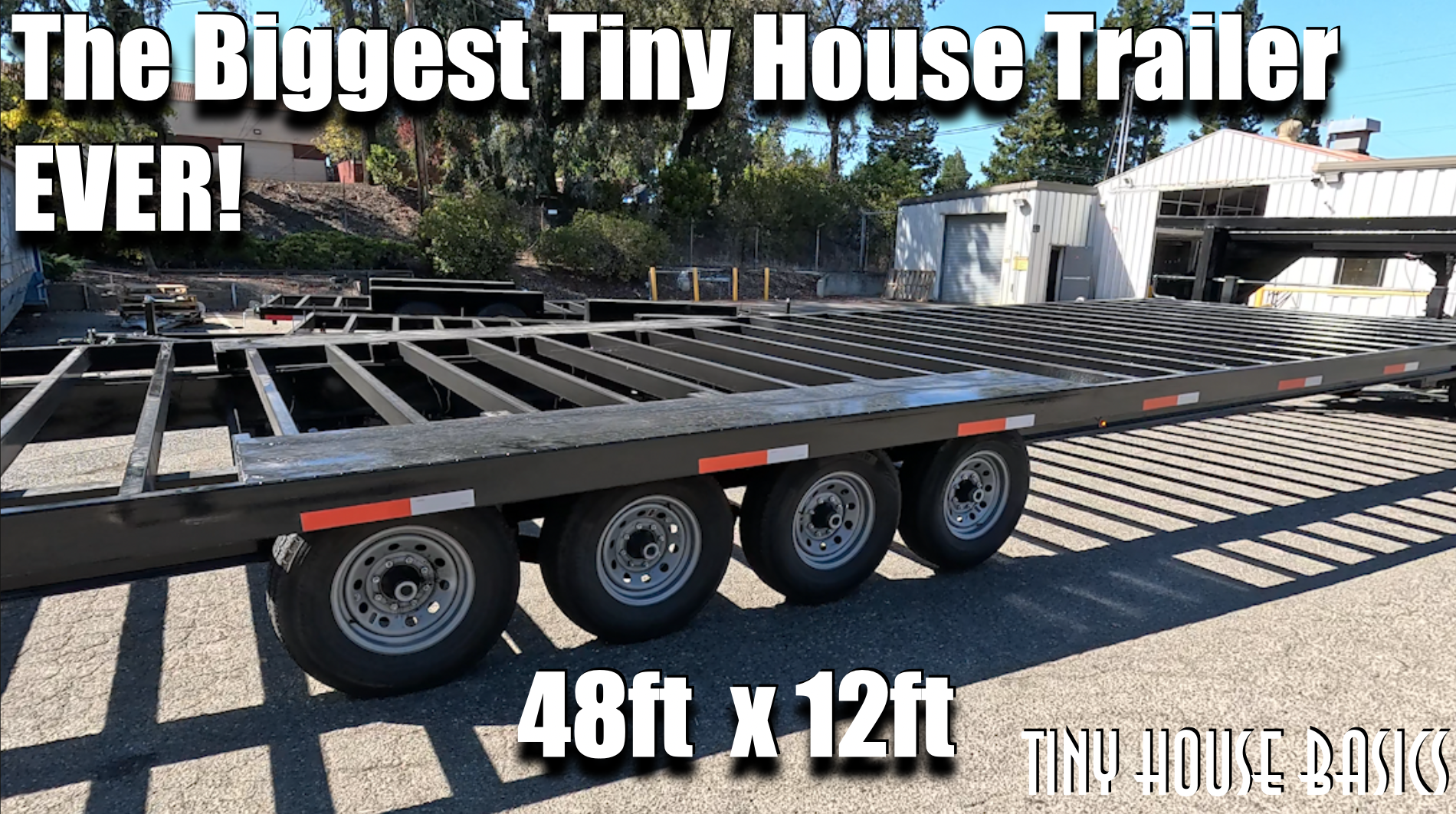 Featured image for “What Is The Biggest Tiny House Trailer Available? Tour A 48ft x 12ft Wide Gooseneck Foundation”